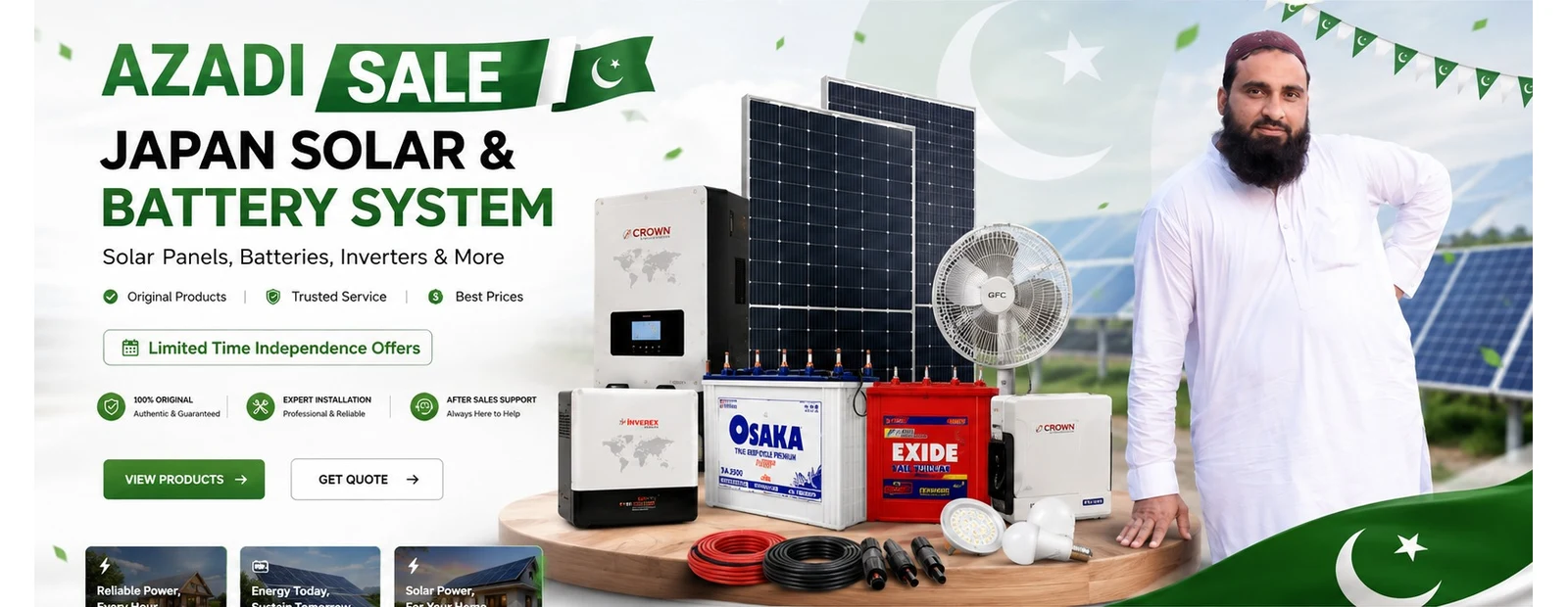 Azadi Sale at Japan Solar and Battery System
